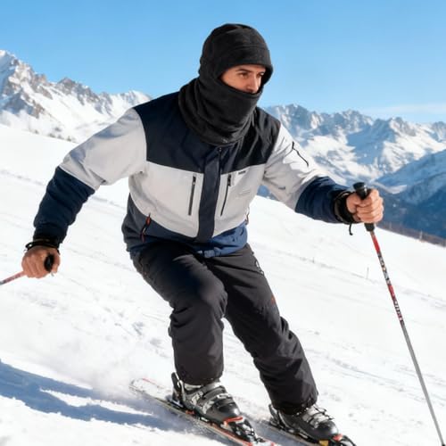Windproof Face Cover Neck Gaiter Winter Fleece Balaclava Ski Mask for Men (Green) - image 5