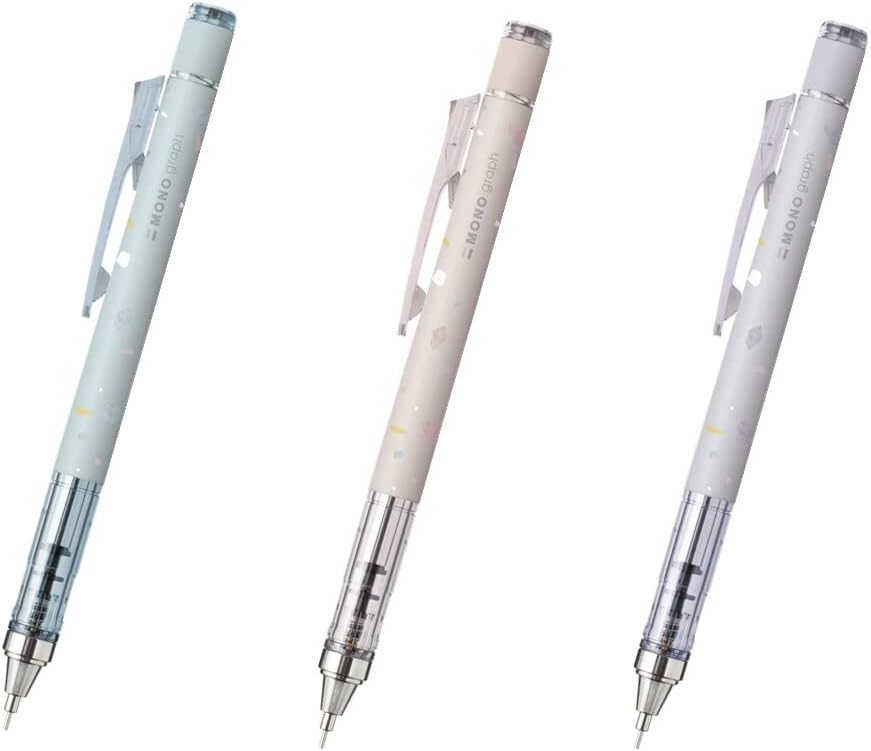 トンボ(Tombow) 鉛筆 MONO シャープペン モノグラフ 0.3mm シアストーン柄 アソート 3本セット DCD-332XAZ
