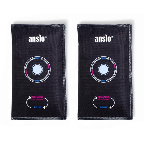 ANSIO® Reusable Car Dehumidifier Bag, Pack of 2-270g Helps Reduce Moisture & Condensation in Cars | Dehumidifier for Windscreen, Dashboard & Interior | Microwave Rechargeable