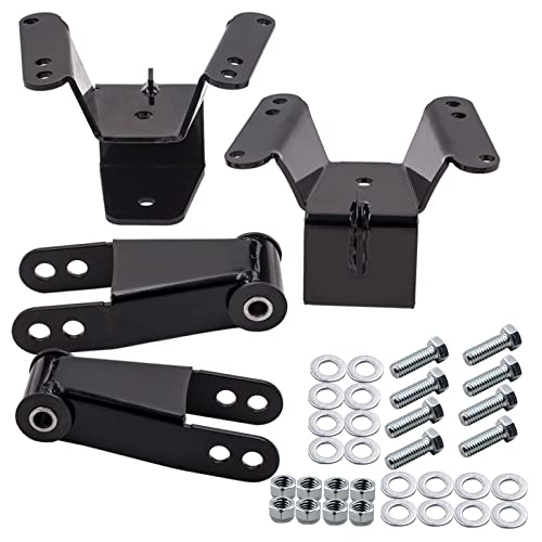 Tuningsworld 4" Lowering Spring Shackle and Hanger Kit for Chevy for GMC C10 1973-1987 2WD Rear Drop Kits