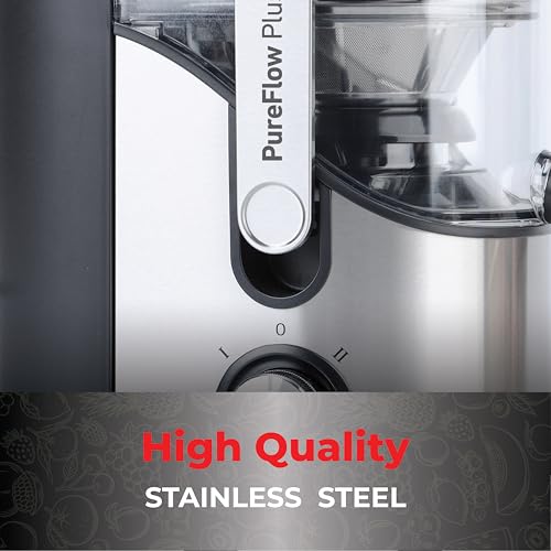 Muller Kitchen MK-6073 Licuadora para verduras y frutas (INOX, Tubo de alimentación extra grande, 2 velocidades, pies de goma antideslizantes) - imagen 6