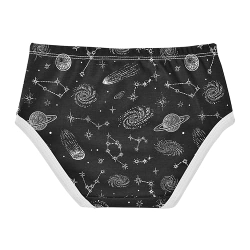 Little Girls' Soft Cotton Underwear Kids Breathable Comfort Space Planet Constellation Panties Briefs Toddler2