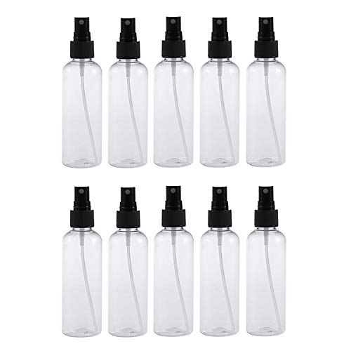 Preisvergleich Produktbild TOPBATHY 100Ml Nachfüllbare Sprühflaschen Klar Make-Up Flüssigkeitsspender Parfüm Ätherische Ölfläschchen Kosmetische Hand Flüssigseifenflaschen Behälter 10 Stück (Zufällige Düse)