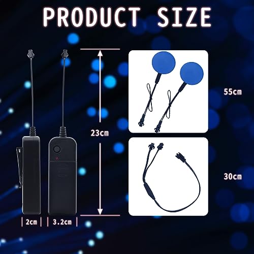 Image of Led Eyes for Mask Skeleton Ghost Black Cat Spider Pumpkin Spooky Tree, EL Panels Light for Cosplay DIY Themed Party Decor (Blue, 50mm)