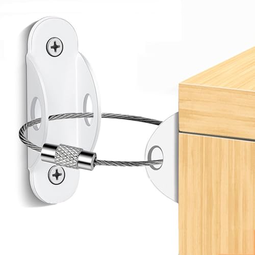 子供用安全家具壁ストラップ、家具壁ストラップ,家具転倒防止キット頑丈な家具用ストラップ - ドレッサー安全ブラケット壁コネクタ、子供の安全のために家具を壁ストラップに固定します