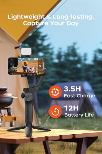 Estabilizador de teléfono FUNSNAP para iPhone gimbal con rastreador de IA y tres ejes 7