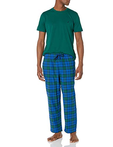 Nautica Men's Flannel Pant Pajama Set, Tidal Green, Medium