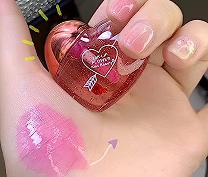 Image of Cute heart shape Lipgloss for girls lip balm korean lipgloss pink shiny lips waterproof long lasting (pack of 1)