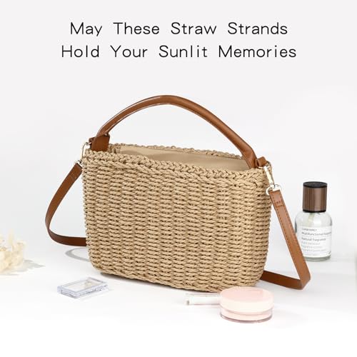 Image of Richeart Summer Purses for Women 2025 - Handwoven Straw Crossbody Bag - Boho Beach Vacation Clutch Purse
