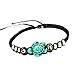 Sea Turtle Hemp Bracelet - Hawaiian Craftier Turquoise Tortoise Adjustable Wristband for Women - White Bead Macrame Cotton