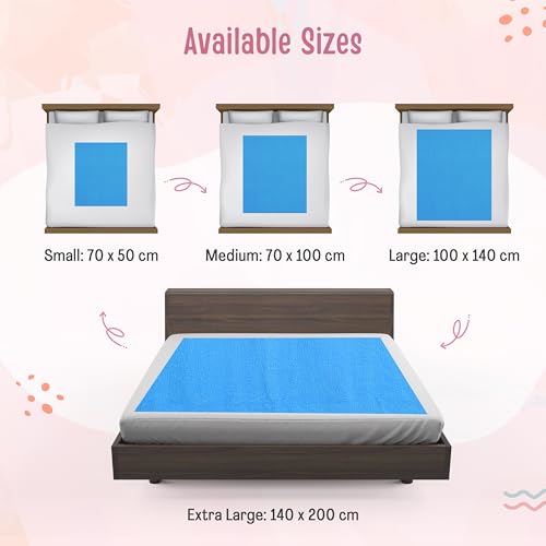 LuvLap Instadry Waterproof Baby Dry Sheet, Extra Large Size 140x200 cm, Extra Absorbent Quick Dry Sheet for New Born,Toddler, Anti-Piling Fleece for Baby, Bed Protector, Pack of 1, Royal Blue