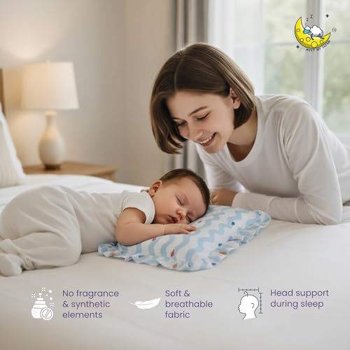 Image of Mustard Seed Comfort Cushion with Extra Cover| Mustard Filling | Soft Fabric Cover | 30 x 22cm (Wave)