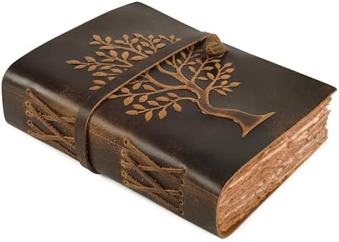 LEATHER VILLAGE Tree of Life Handmade Leather Bound Vintage Journ...