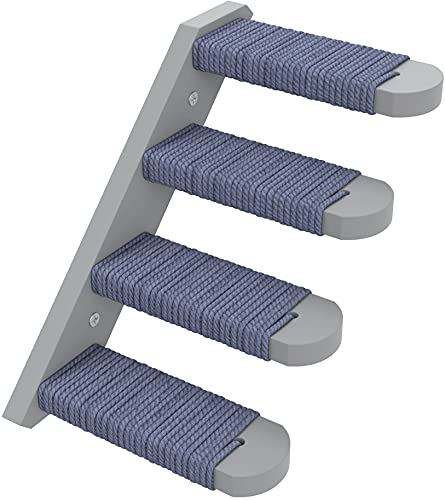 Skywin Cat Steps - Grey Solid Rubber Wood Cat Stairs Great for Scratching and…