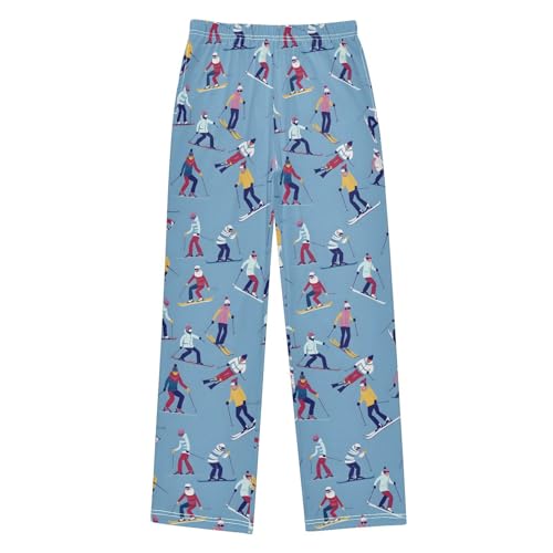 Pajama Pants Skiing Snowboarding Pattern Long Sleep Pants Lounge Bottoms