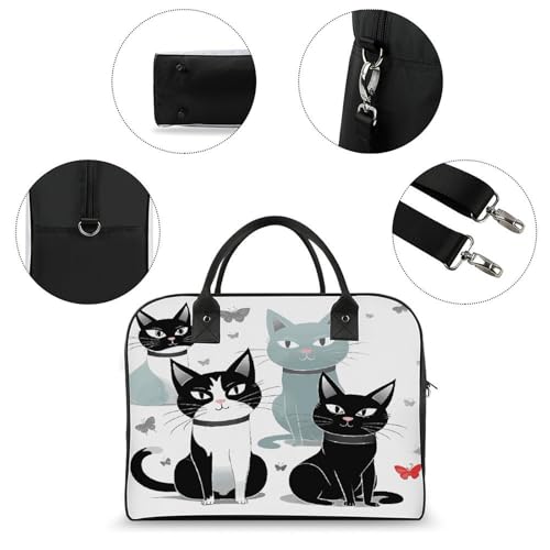 Maletín para laptop ligero negro y blanco miniatura 6