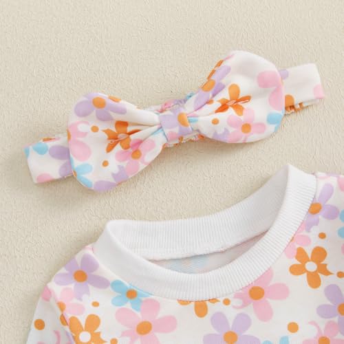 fhutpw Newborn Infant Baby Girl Clothes Floral Printed Sweatshirt Pants Set 3 6 9 12 18 24 Months Fall Winter Outfits4