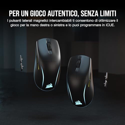 M75 WIRELESS RGB Mouse da Gioco FPS Leggero – 26.000 DPI – Pulsanti Laterali Intercambiabili – Compatibile con iCUE – PC – Nero - Mouse gaming - Immagine 3