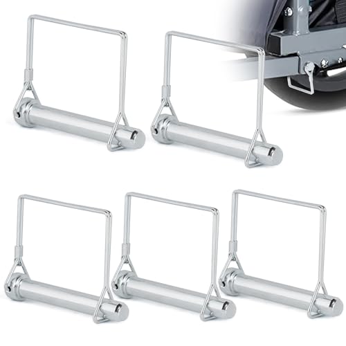 LALAGO 5 x 12 x 80 mm locking pins, one cotter pin, square pipe folding pin, PTO pin plug, folding plug for pipes, securing bolts with snap lock bracket for trailers, tractors, tippers