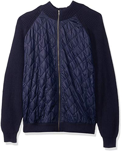 Cutter & Buck Men's Walter Full Zip Quilted Sweater Jacket with Pockets, Liberty Navy, 3X Tall