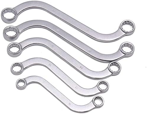 XYWHPGV 5 in 1 12 Point S Style Metric Car Combination Double Box End Wrench Set Universal(78a81 64050 aa789 14065 f6837 39d0e