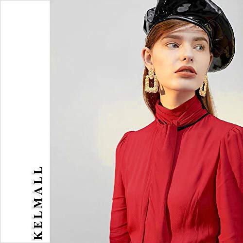 Gold Square Geometric Dangle Earrings, Fashion Statement Drop Earrings For Women Kelmall Collection #TOP4