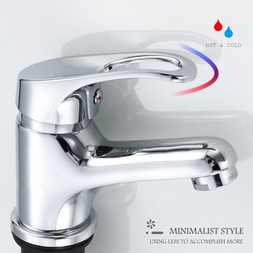 Robinet chromé pour salle de bain MOCHAMIK éclat miroir raccord G1/2 - 3