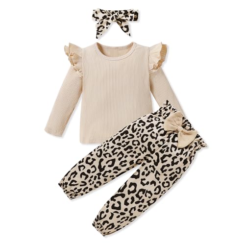 Image of SANMIO Toddler Girl Clothes Cute Ruffle Sleeve Shirt Floral Pants Headband