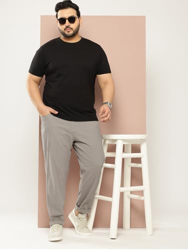 Image of Thomas Scott Men's | Smart | Plus Size | Regular Fit | 100% Cotton | Solid | 5 Pockets | Woven | Chinos | Trouser