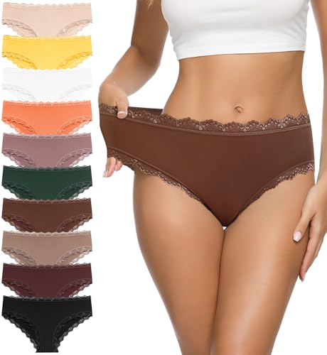 Image of Eiggam Women's Cotton Bikini Panties,High-Cut Full Coverage Stretch Cool Underwear for Women