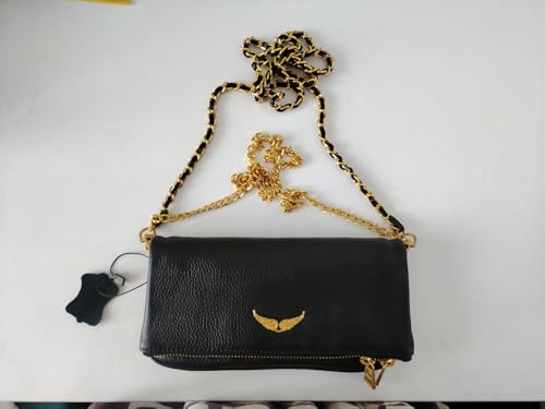 Women's Casual Leather Small Chain Crossbody Shoulder Bag Party Clutch Bag, Black2