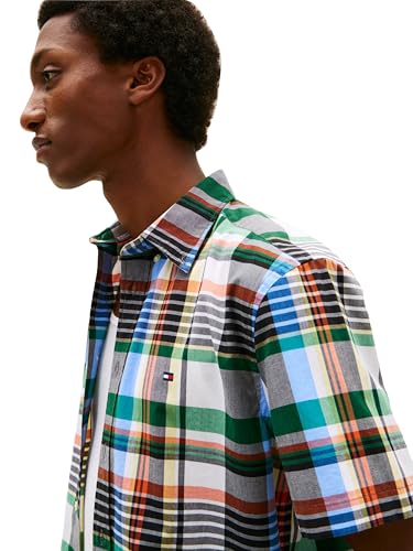 Image of Tommy Hilfiger Men's Short Sleeve Poplin Shirts in Regular Fit, Men's Button Down Shirts