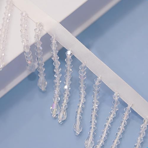 Kehuadiy KEHUA-079FRINGE TRIM 2 Yard Rhinestone Ribbon Tassel Irregular Rhinestone Fringe Belt Rhinestone Tassel Crystal Beaded Fringe Trim Sewing Beaded Fringe thumb #1