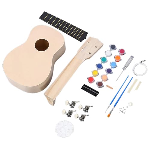 Teksome Ukulelen-Set für Erwachsene – -Ukulelen-Set, 53,4 cm (21/23 Zoll), Hawaii-Instrument mit Lindenholzgriffbrett, manuelles Handarbeitsset