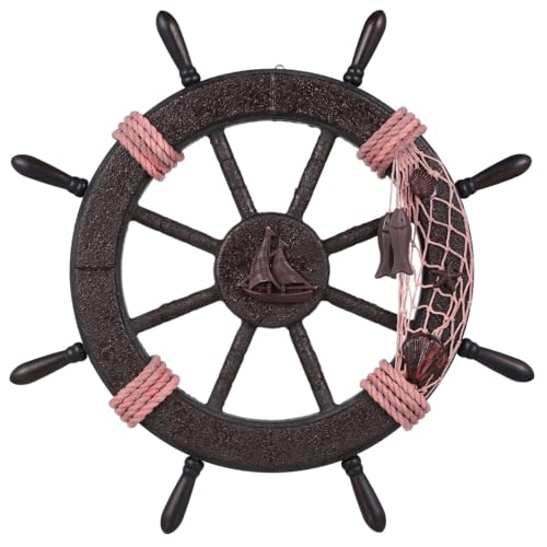 BESPORTBLE Mediterranean Boat Steering Wheel Wall Hanging Na