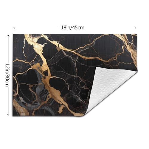 Sets de table antidérapants en PVC marbre noir pour table de cuisine design - 3