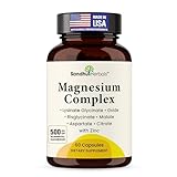 Complete Magnesium Complex 500mg for Women & Men | 60 Capsules | 6 in 1 Mag Supplement with Zinc | Quality Sleep & Muscle Health | Glycinate, Citrate, Malate, Oxide, Aspartate, Lysinate Glycinate