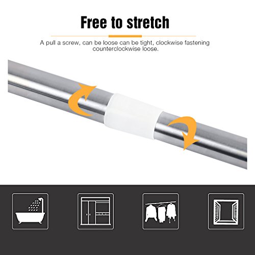 KINLO douchegordijnstang uit 1 stuk, 5080 cm, multifunctioneel