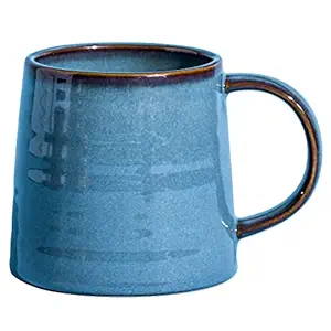 HYTYSKAR Large Ceramic Coffee Mug, Pottery Coffee Mug, Tea Cups with Handle for Office and Home, 16.5 oz, Dishwasher and Microwave Safe (Blue)