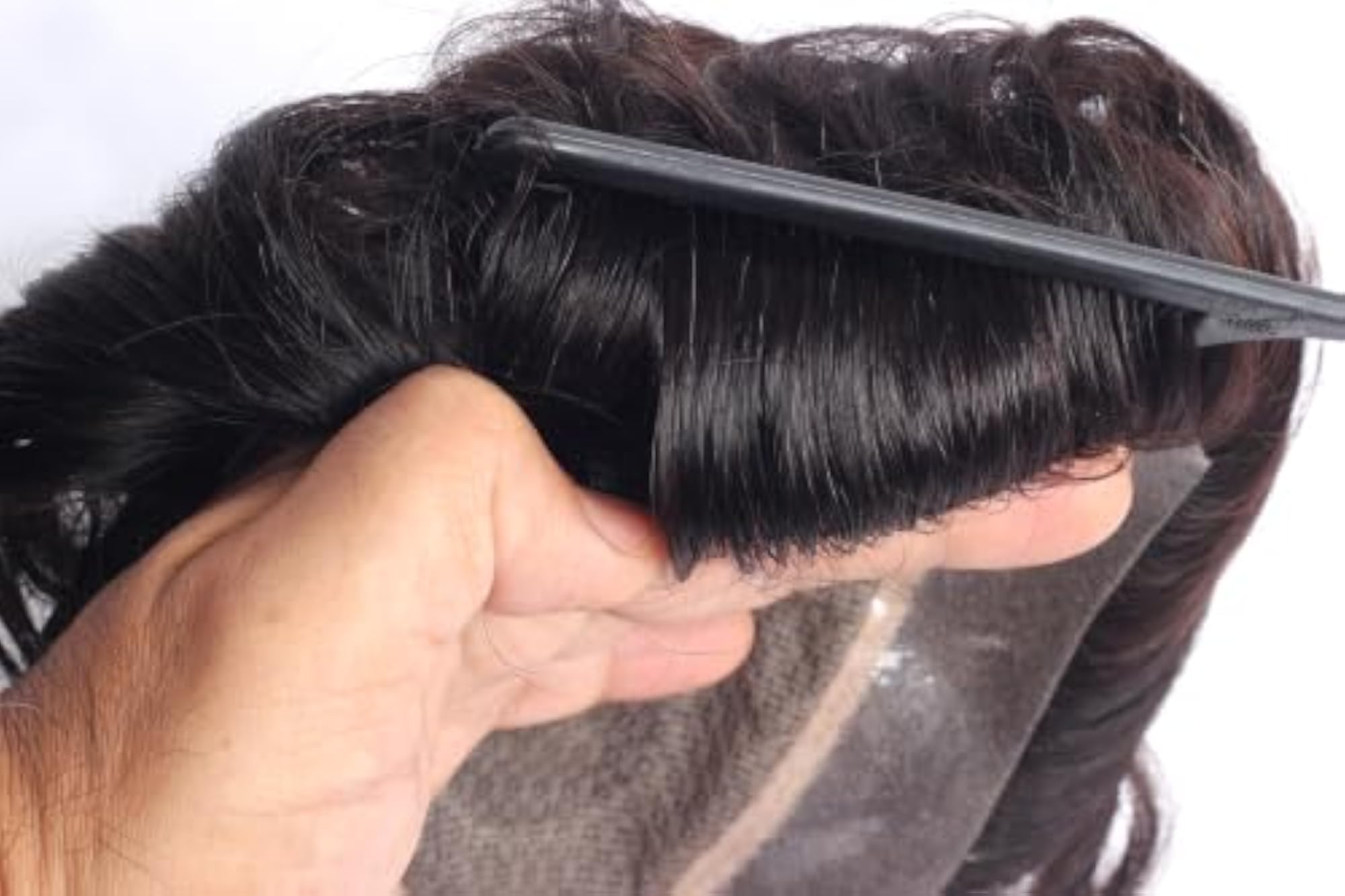 Men's Curly Double Base Mirage Hair Patch, Natural Brown