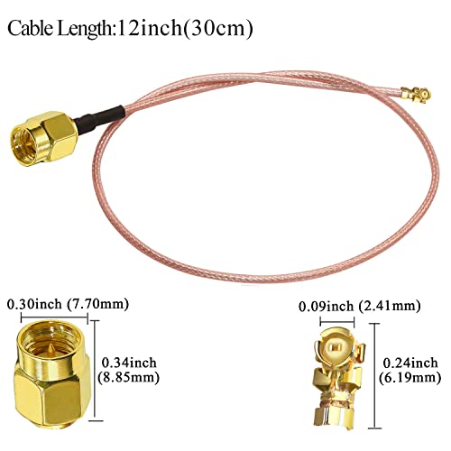 Tuolnk U.fl To Sma Coax Cable Sma Male Plug Connector To Ufl Ipx Ipex Coaxial Cable Wifi Antenna Pigtail Extension Cable For Mini Pci Express Rg178 12 Inch(30Cm) 5 Pack #TOP1