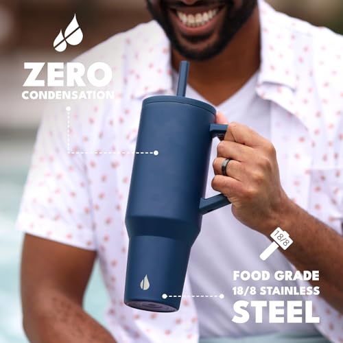 Image of Elemental Spill Proof 40oz Insulated Tumbler with Handle & Straw Travel Mug