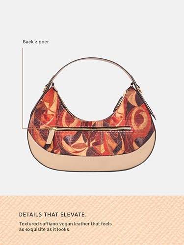 Image of ZOUK Women's Vanya Baguette | Crossbody Vegan Leather Sling Bag | Detachable Strap