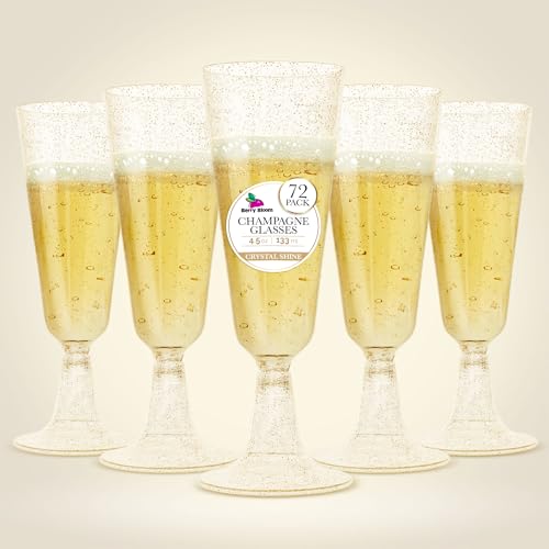 La Mejor Selección de Copas de champán Top 10. 43 Berry Bloom Copas de Champagne de Plástico Reutilizables: Elegantes, Ultra Resistentes y de Calidad Premium. Contiene 72 Piezas de Copas para Champán y Vino de 4.5 Oz (133 ml)