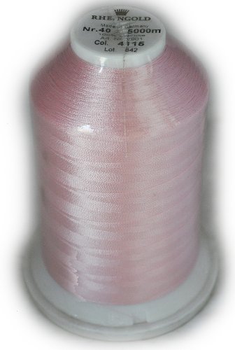 Hilo de rayón Rheingold No. 40 color Peach pálido cono comercial 5500 yd miniatura 1