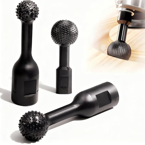 Qivine Fresas para Madera, Giratoria Fresa de Punta Esférica φ 25mm + 30mm + 40mm, 3 Piezas Carbono Kit de Herramientas de Amoladora para Trabajar, Tallar (Rosca M14)