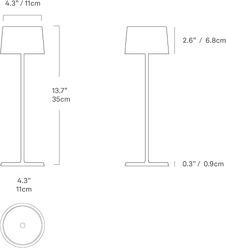 Miniatura 2 de Zafferano Olivia Pro Lámpara de mesa inalámbrica (color blanco), 3 generación, aluminio, protección IP54, uso en interiores y exteriores, base de