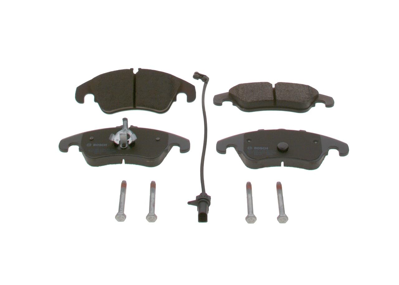 Bosch BP1112 - Pastiglie Freni Auto, Delantero - Calidad Bosch - Reducción de Ruido y Polvo - Certificación ECE-R90 - Sin Cobre - 1 Juego de 4 Pastillas - Con Accesorios
