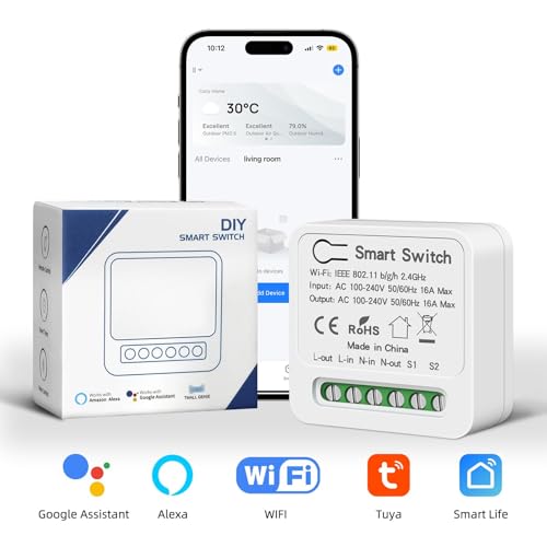 Image of Heavy Duty WiFi Smart Timer Switch 16A | Geyser Water Heater Control | Voice Alexa Google Home | Energy Saving Auto Schedule | cool smart home devices