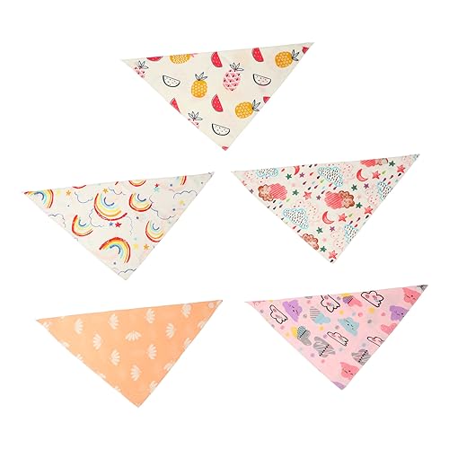 HAPINARY 5 Piezas Babero De Algodón Para Bebé Paños De Muselina Baberos Para Recién Nacido Toalla De Saliva Babero De Comida Para Babero De Alimentación Bufanda Triangulo Bebe